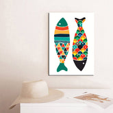 Painting by Numbers Art Two Colorful Fish Lie Head To Tail